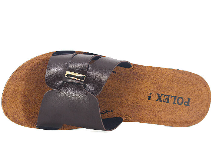Polex Zenne 1107 Geçmeli Parçalı Cilt Günlük Terlik Kahve - 2