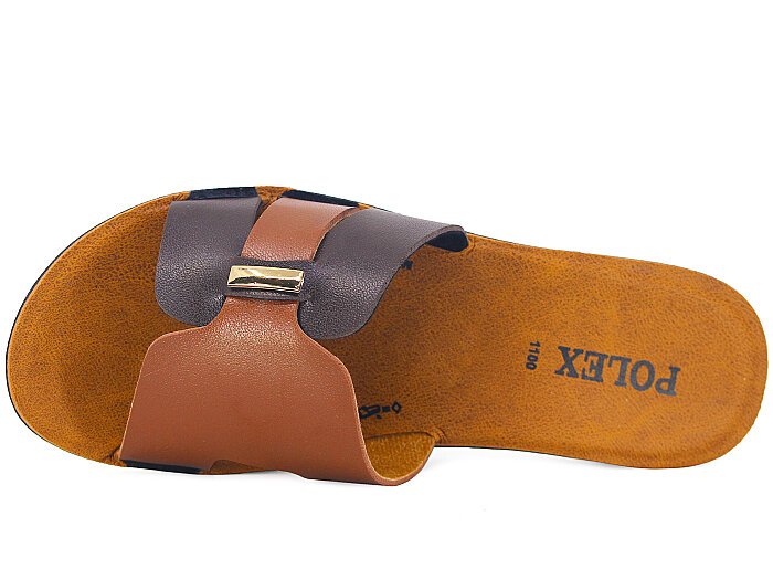 Polex Zenne 1107 Geçmeli Parçalı Cilt Günlük Terlik Taba - Kahve - 2