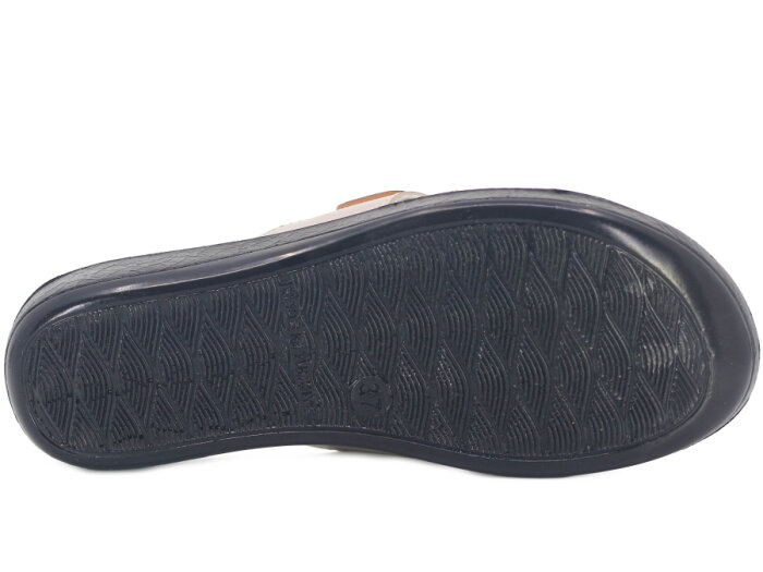 Polex Zenne 1108 Çapraz Cırtlı Cilt Günlük Terlik Bej - Taba - 3