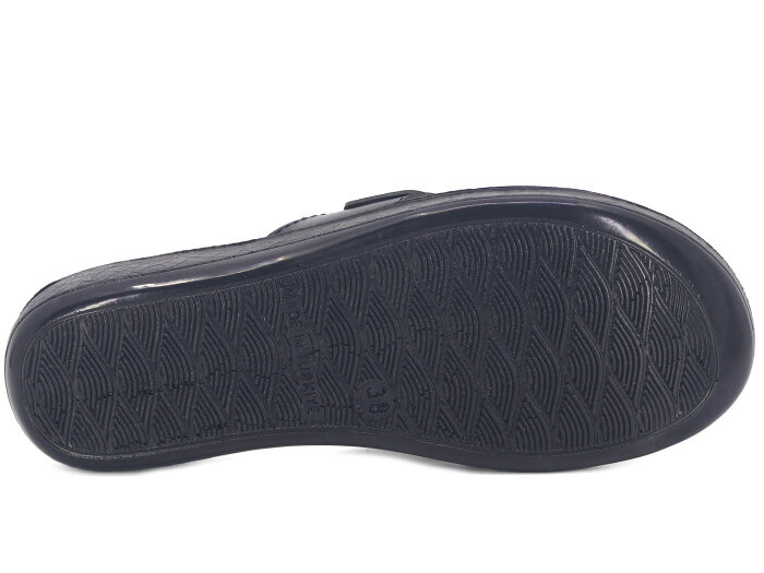 Polex Zenne 1108 Çapraz Cırtlı Cilt Günlük Terlik Siyah - 3