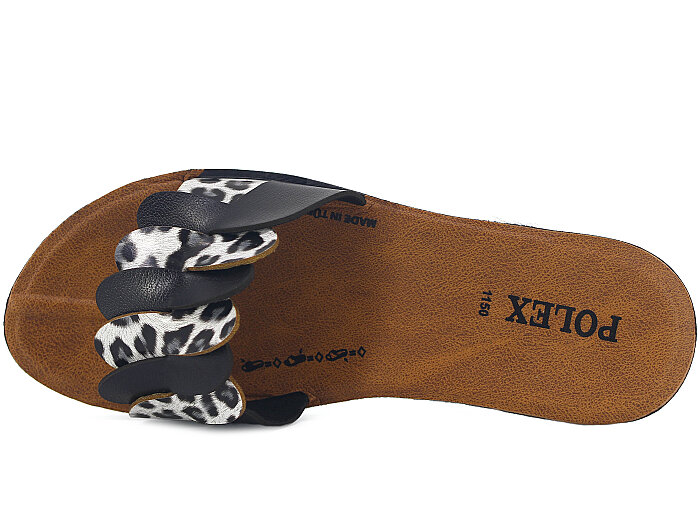 Polex Zenne 1152 Fırfırlı Parçalı Ekstra Cilt Günlük Terlik Siyah - Siyah Leopar - 2