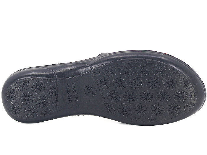 Polex Zenne 1152 Fırfırlı Parçalı Ekstra Cilt Günlük Terlik Siyah - Siyah Leopar - 3