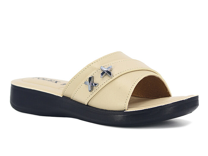 Polex Zenne 1253 Tokalı Pedli Günlük Terlik Bej - 1