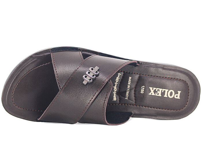 Polex Zenne 1256 Çapraz Tokalı Pedli Günlük Terlik Kahve - 2