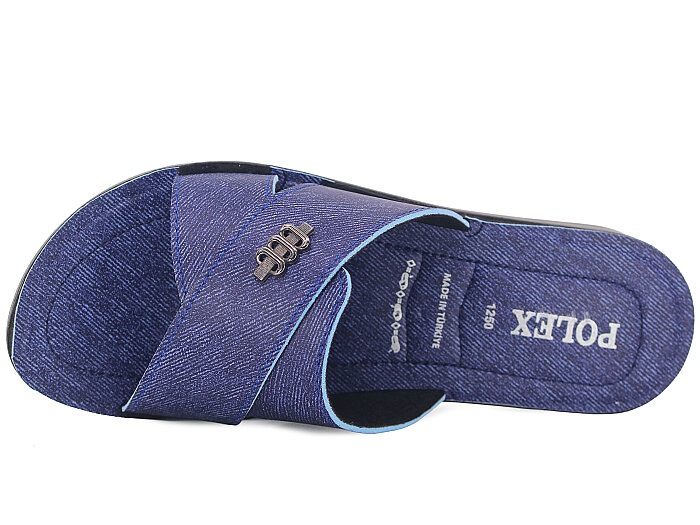 Polex Zenne 1256 Çapraz Tokalı Pedli Günlük Terlik Kot - Polex (1)