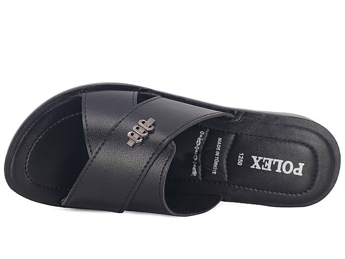 Polex Zenne 1256 Çapraz Tokalı Pedli Günlük Terlik Siyah - Polex (1)