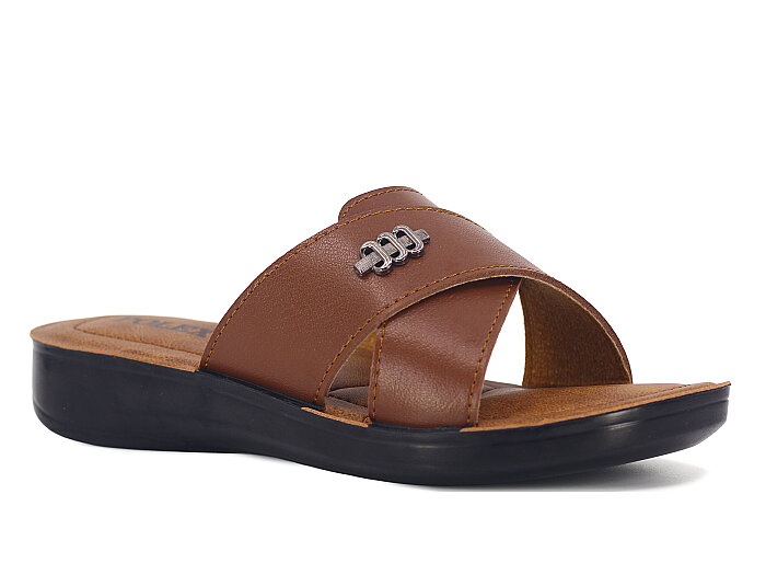 Polex Zenne 1256 Çapraz Tokalı Pedli Günlük Terlik Taba - 1