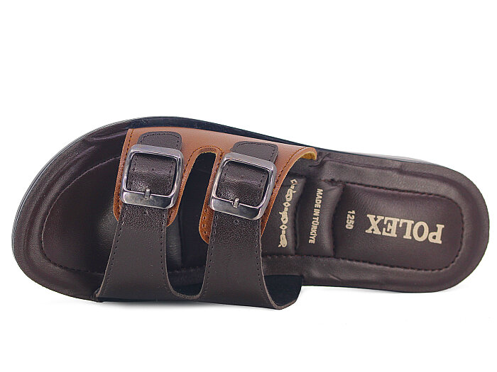 Polex Zenne 1260 Çift Toka Pedli Günlük Terlik Kahve - Taba - 2
