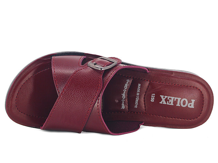 Polex Zenne 1262 Çapraz Tokalı Pedli Günlük Terlik Bordo - Polex (1)