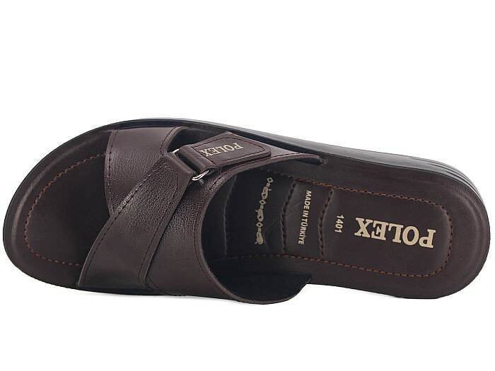 Polex Zenne 1403 Çapraz Cırtlı Pedli Günlük Terlik Kahve - 2