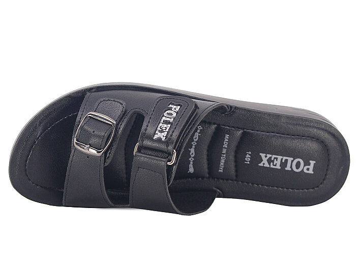 Polex Zenne 1408 Cırtlı Tokalı Pedli Günlük Terlik Siyah - 2
