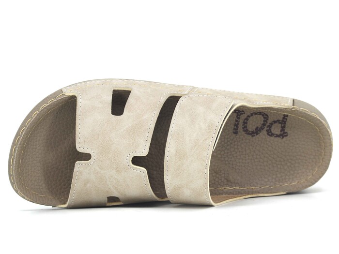 Polex Zenne 15003 Cırtlı Helmes Spor Taban Günlük Terlik Bej - Polex (1)