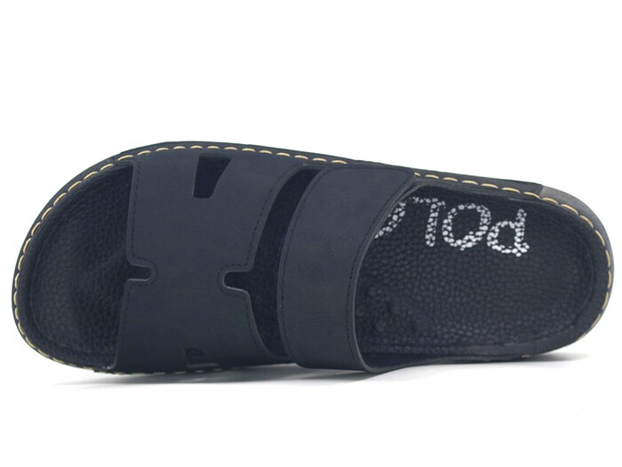 Polex Zenne 15003 Cırtlı Helmes Spor Taban Günlük Terlik Siyah - Polex (1)