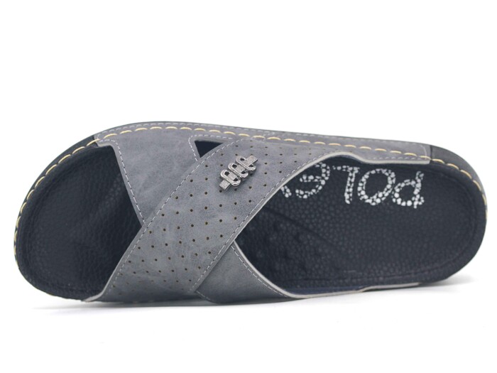 Polex Zenne 15005 Çapraz Lazerli Spor Taban Günlük Terlik Gri - 2