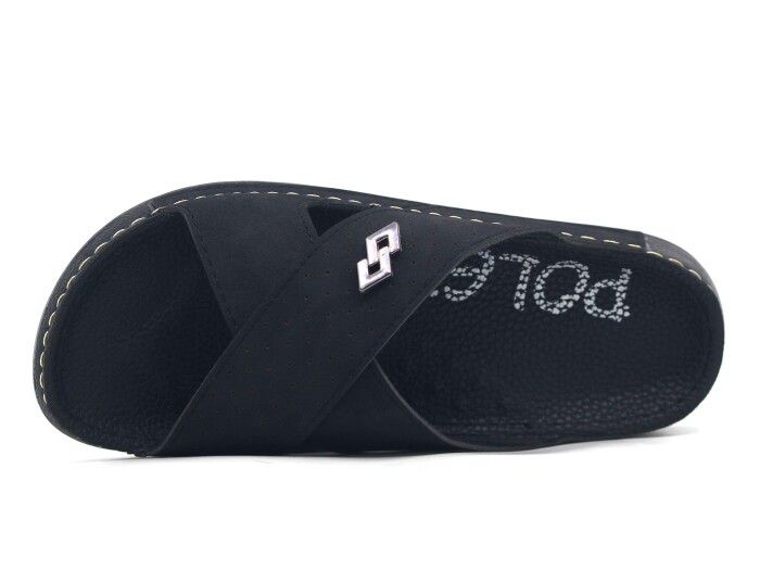 Polex Zenne 15005 Çapraz Lazerli Spor Taban Günlük Terlik Siyah - 2