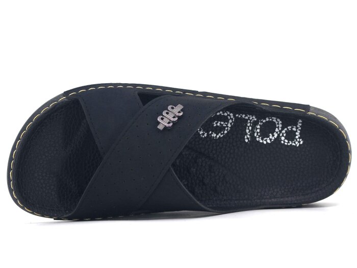 Polex Zenne 15005 Çapraz Lazerli Spor Taban Günlük Terlik Siyah - Polex (1)