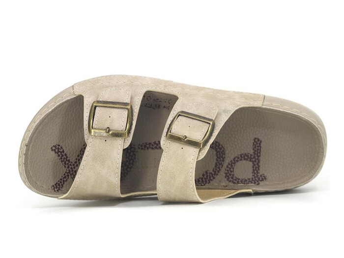 Polex Zenne 15052 Çift Toka Spor Taban Günlük Terlik Bej - Polex (1)