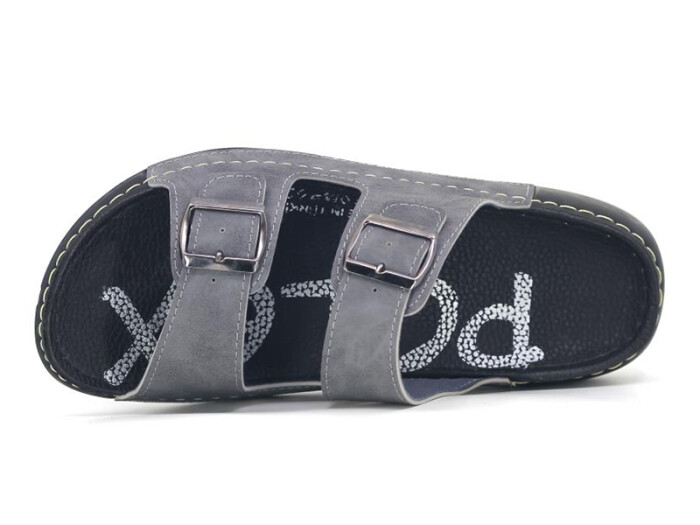 Polex Zenne 15052 Çift Toka Spor Taban Günlük Terlik Gri - Polex (1)