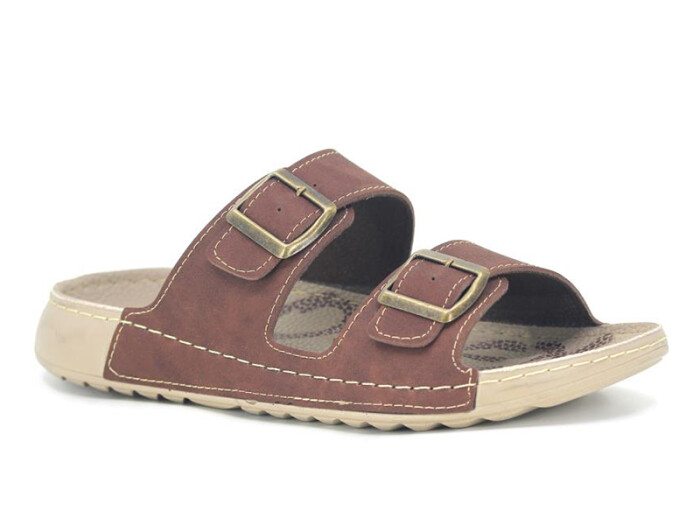 Polex Zenne 15052 Çift Toka Spor Taban Günlük Terlik Kahve - 1