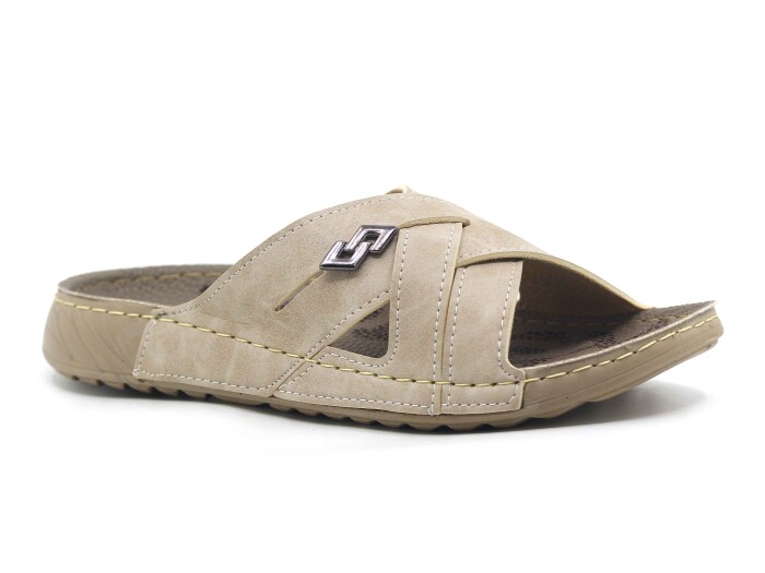 Polex Zenne 15053 Çapraz Spor Taban Günlük Terlik Bej - Polex