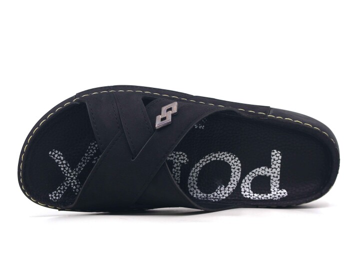 Polex Zenne 15053 Çapraz Spor Taban Günlük Terlik Siyah - Polex (1)