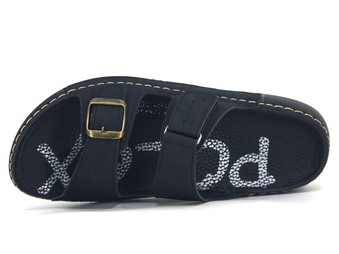 Polex Zenne 15054 Cırtlı Tokalı Spor Taban Günlük Terlik Siyah - 2