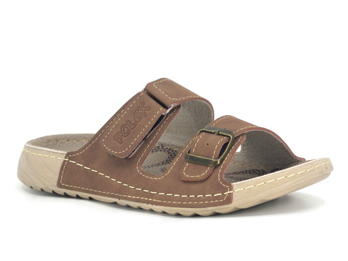 Polex Zenne 15054 Cırtlı Tokalı Spor Taban Günlük Terlik Vizon - 1