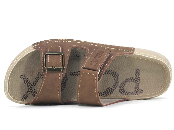 Polex Zenne 15054 Cırtlı Tokalı Spor Taban Günlük Terlik Vizon - 2