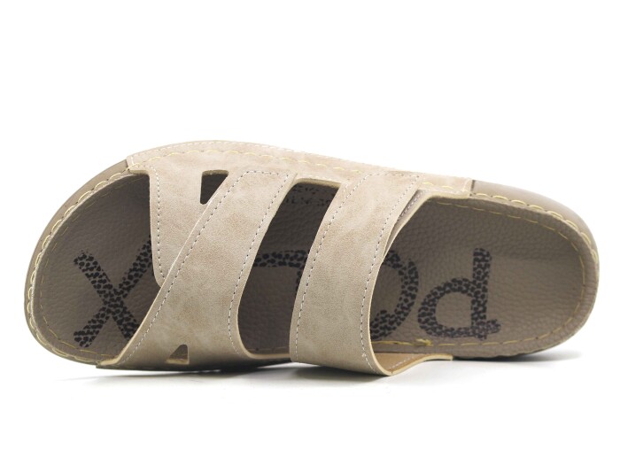 Polex Zenne 15057 Çapraz Uzun Cırtlı Spor Taban Günlük Terlik Bej - Polex (1)