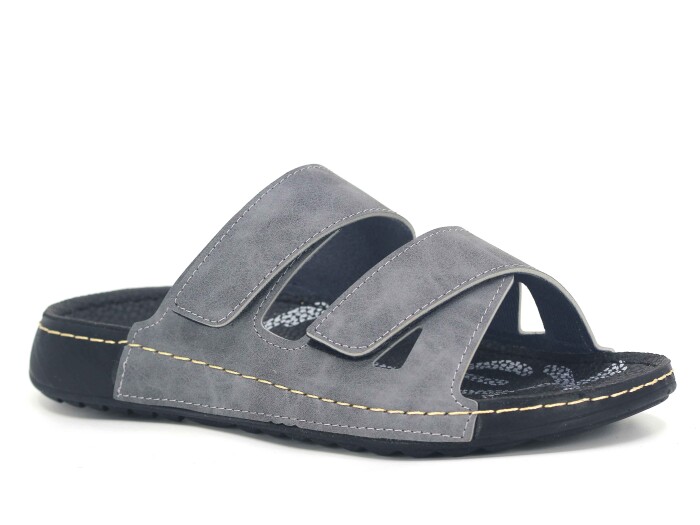 Polex Zenne 15057 Çapraz Uzun Cırtlı Spor Taban Günlük Terlik Gri 