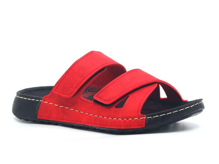 Polex Zenne 15057 Çapraz Uzun Cırtlı Spor Taban Günlük Terlik Kırmızı - 1