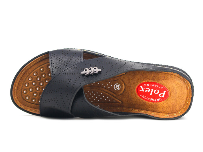 Polex Zenne 15152 Çapraz Monta Günlük Terlik Siyah - 2