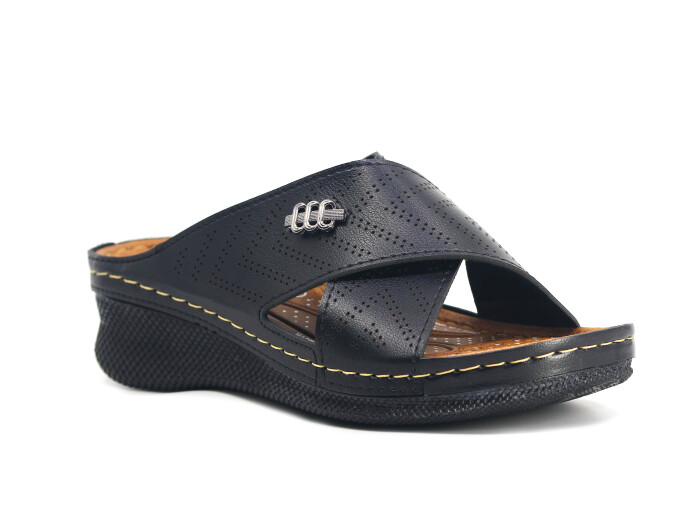 Polex Zenne 15152 Çapraz Monta Günlük Terlik Siyah - Polex