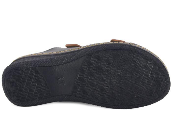 Polex Zenne 15153 Çift Toka Monta Günlük Terlik Siyah - Taba - 3