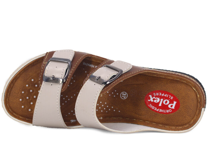 Polex Zenne 15153 Çift Toka Monta Günlük Terlik Taba - Bej - Polex (1)