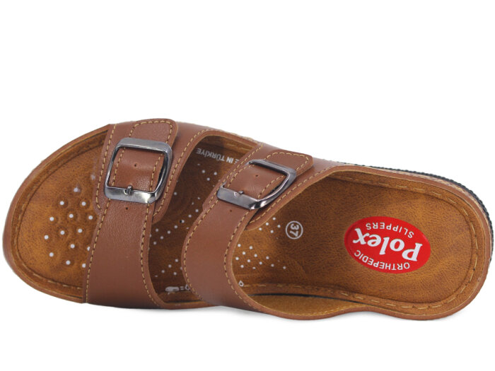 Polex Zenne 15153 Çift Toka Monta Günlük Terlik Taba - 2