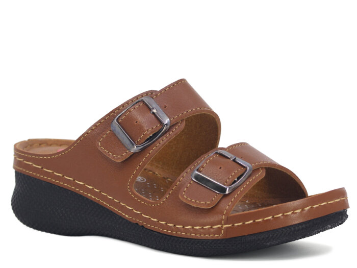 Polex Zenne 15153 Çift Toka Monta Günlük Terlik Taba - 1