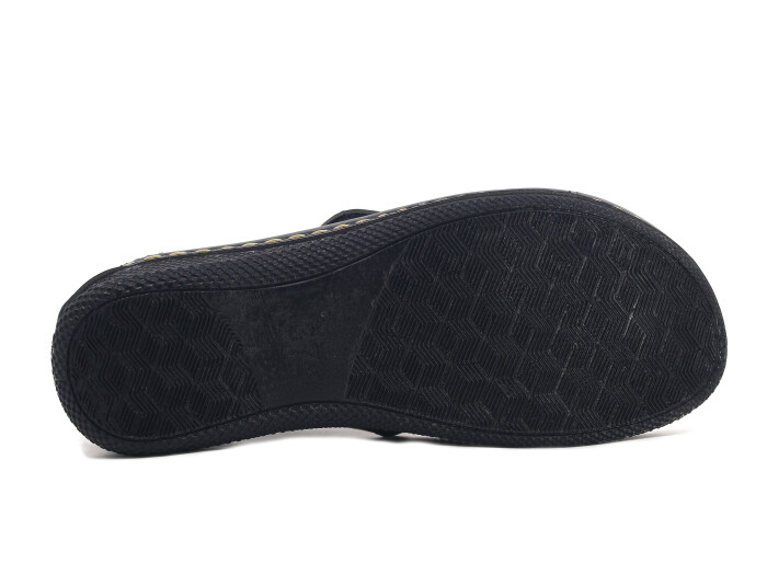 Polex Zenne 15155 Çapraz Cırtlı Monta Günlük Terlik Siyah - 3