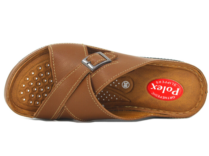 Polex Zenne 15158 Çapraz Tokalı Monta Günlük Terlik Taba - Polex (1)