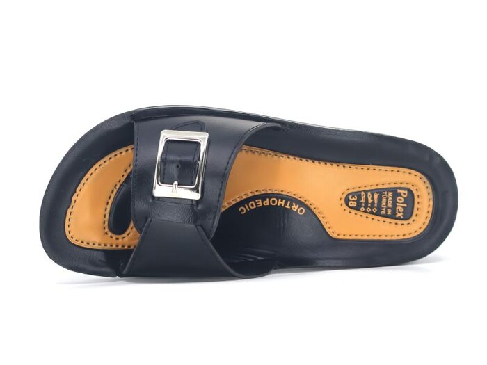 Polex Zenne 5001-C Esem Tokalı Poşetli Günlük Terlik Siyah - 2