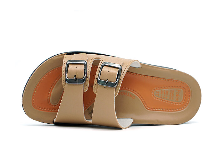 Polex Zenne 5002-C Esem Çift Toka Poşetli Günlük Terlik Camel - Polex (1)