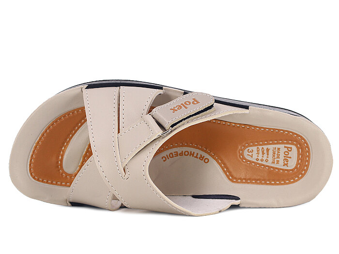 Polex Zenne 5005-C Esem İçten Cırtlı Poşetli Günlük Terlik Bej - 2