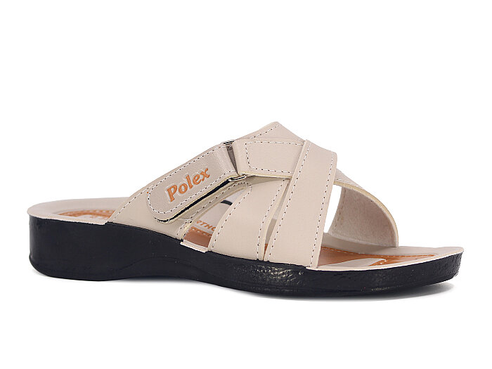 Polex Zenne 5005-C Esem İçten Cırtlı Poşetli Günlük Terlik Bej 