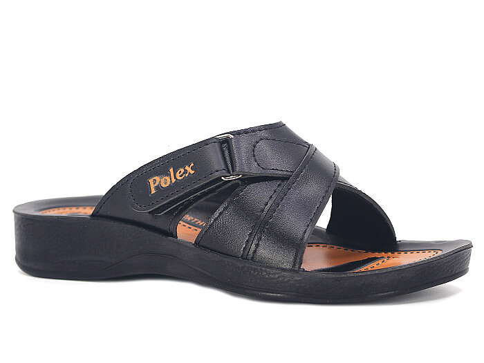 Polex Zenne 5005-C Esem İçten Cırtlı Poşetli Günlük Terlik Siyah - Polex