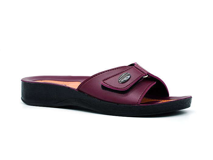 Polex Zenne 5003-C Esem Cırtlı Poşetli Günlük Terlik Bordo - 1