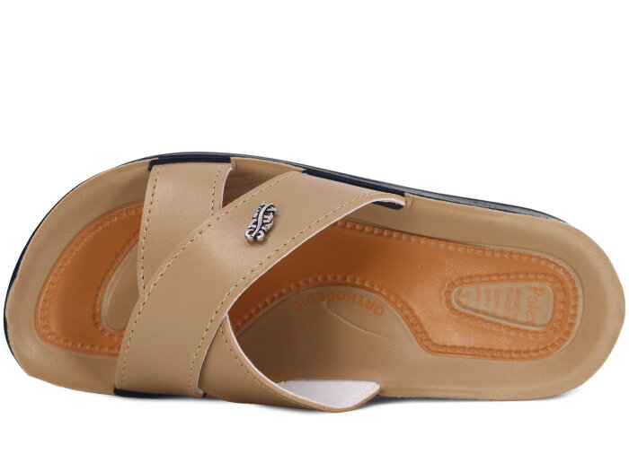 Polex Zenne 5007-C Esem Çapraz Poşetli Günlük Terlik Camel - Polex (1)