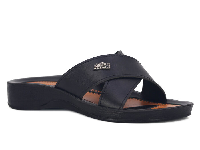 Polex Zenne 5007-C Esem Çapraz Poşetli Günlük Terlik Siyah - 1