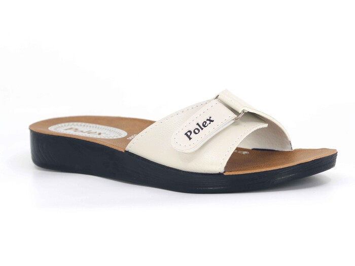 Polex Zenne 5051-C Cırtlı Poşetli Günlük Terlik Bej 