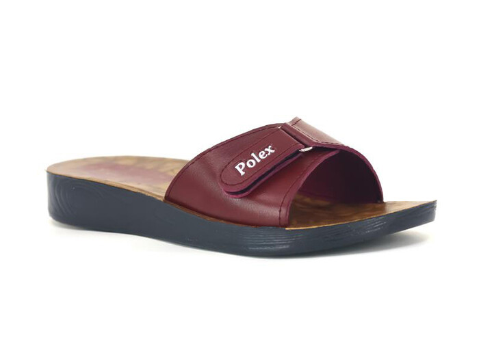 Polex Zenne 5051-C Cırtlı Poşetli Günlük Terlik Bordo - Polex