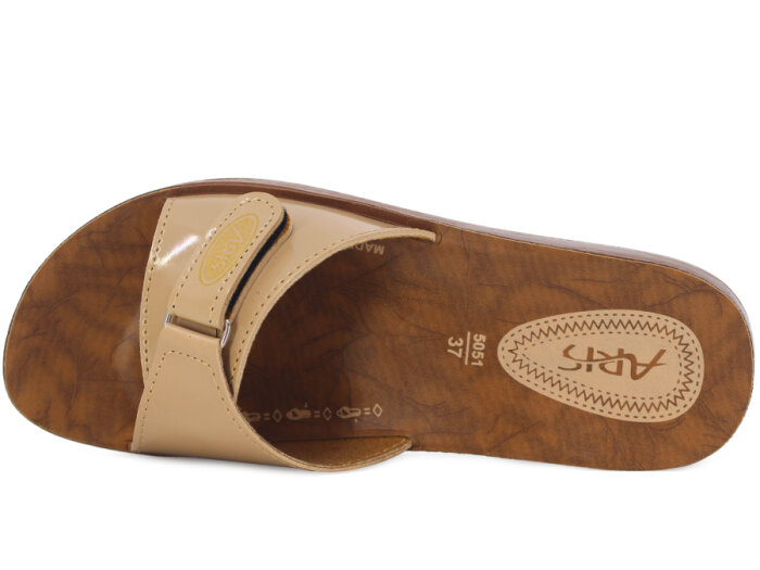 Polex Zenne 5051-C Cırtlı Poşetli Günlük Terlik Camel - 2